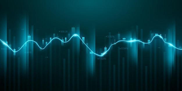 Projeto de ilustração vetorial de negócios Gráficos do mercado de ações ou gráficos de negociação Forex para ideias de negócios e finanças