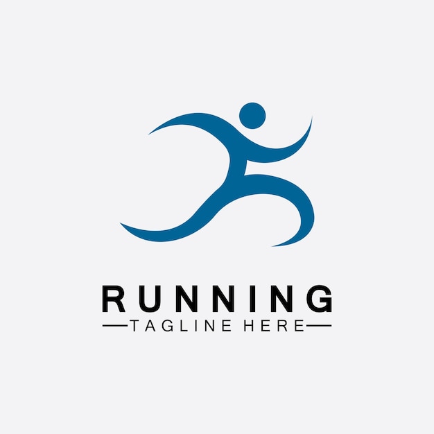 Projeto de ilustração vetorial de símbolo de logotipo de pessoas correndo. atletas de maratona de corrida saudáveis. logotipo de vetor de corrida