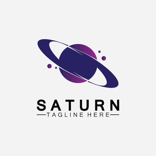Projeto de ilustração vetorial logotipo planeta saturno. modelo de logotipo do planeta. vetor do logotipo do espaço