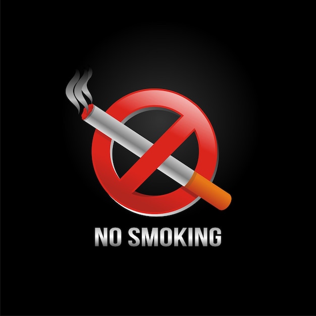 Projeto de ilustração vetorial proibido fumar para cartazes e outros elementos de design
