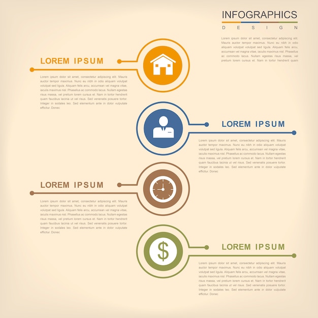 Projeto de infográfico de simplicidade com elementos de linhas finas