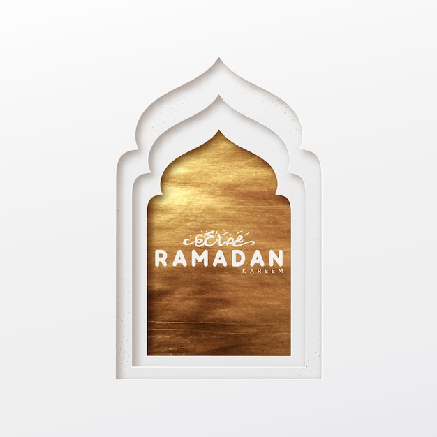 Projeto de janela árabe. cartão de ramadã kareem.