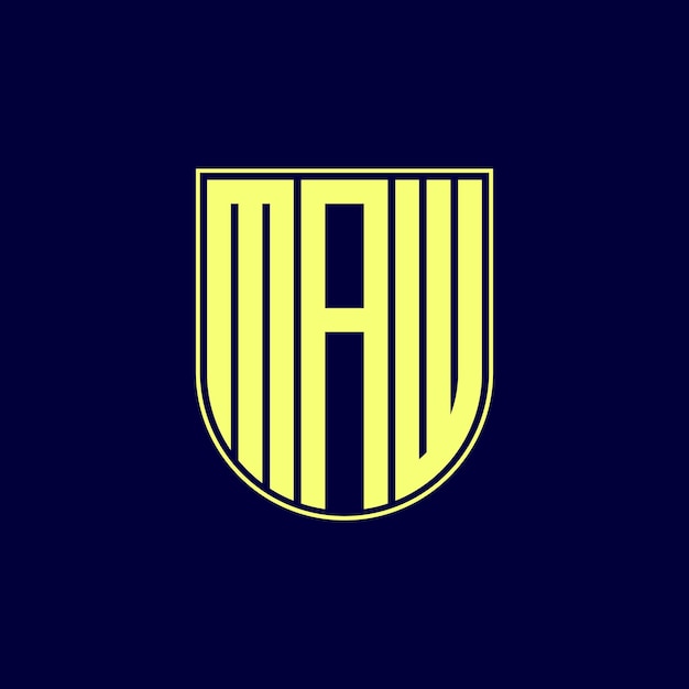 projeto de logotipo da letra maw