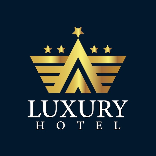 Vetor projeto de logotipo de luxo de hotel