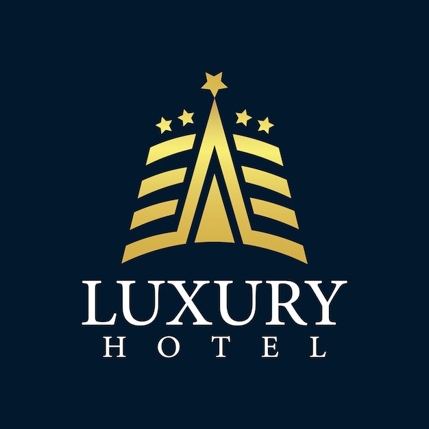 Vetor projeto de logotipo de luxo de hotel