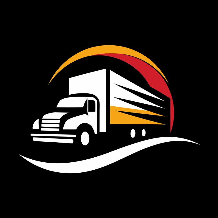 Vetor projeto de logotipo de transporte de caminhões conceito de arte vetorial e ilustração