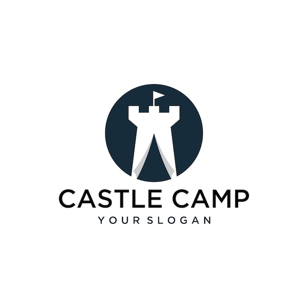 Vetor projeto de logotipo do acampamento vector castle