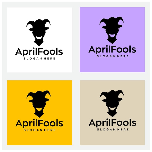 Vetor projeto de logotipo do aprilfools com arquivo vetorial editável