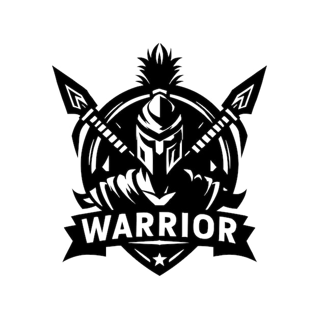 Projeto de logotipo do guerreiro vetorial