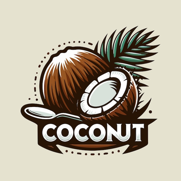 Vetor projeto de logotipo vetorial para uma marca de coco