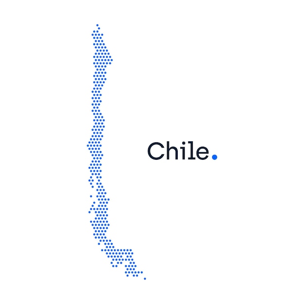 Vetor projeto de mapa de pontos vetoriais do chile