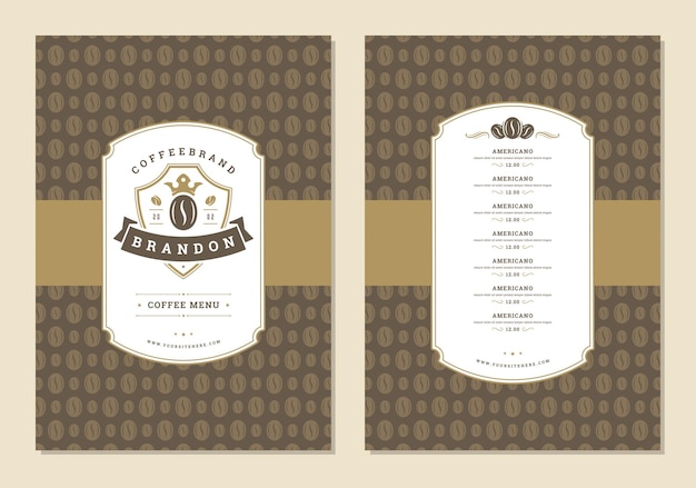 Projeto de menu de café modelo de brochura vetor Ilustração