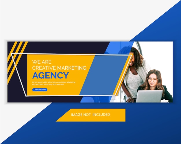 Projeto de mídia social promocional da agência comercial, capa do facebook, modelo de banner da web.