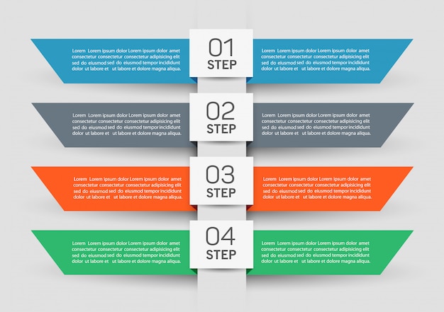 Projeto de modelo de banner de negócios de vetor infográfico com 4 etapas