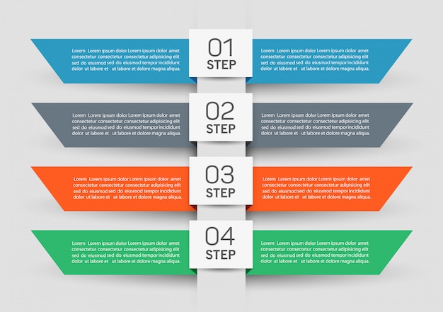 Projeto de modelo de banner de negócios de vetor infográfico com 4 etapas