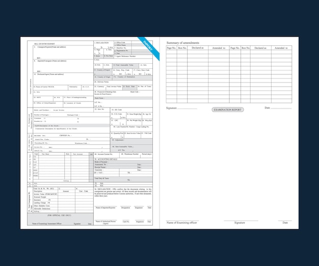 Vetor projeto de modelo de challan challan entrega challan challan formulário de entrada de bilhete de depósito