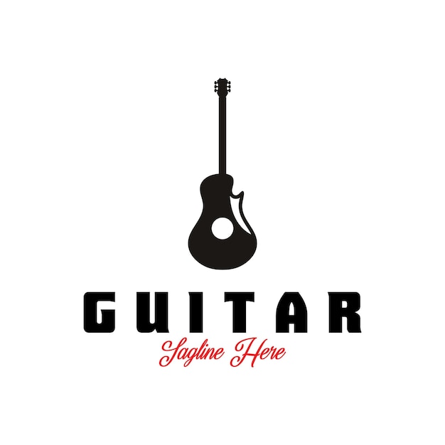 projeto de modelo de ilustração vetorial de ícone de guitarra