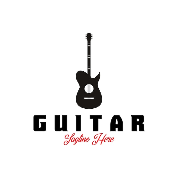 projeto de modelo de ilustração vetorial de ícone de guitarra