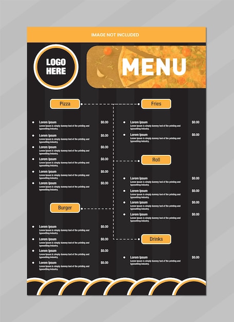 Projeto de modelo de menu de restaurante