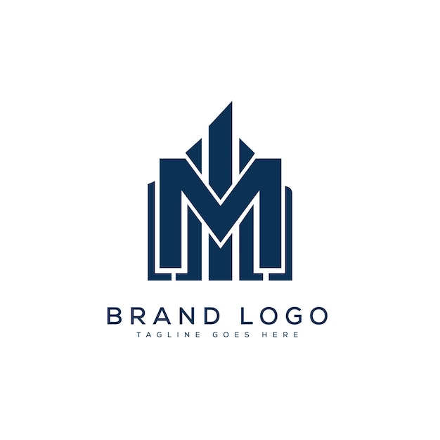 Projeto de modelo de vetor de design de logotipo de letra m para marca