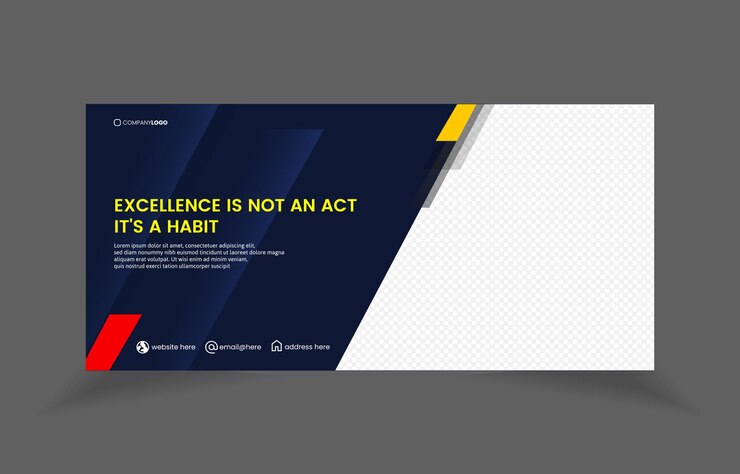 Vetor projeto de modelo horizontal de banner bussines com espaço de imagem