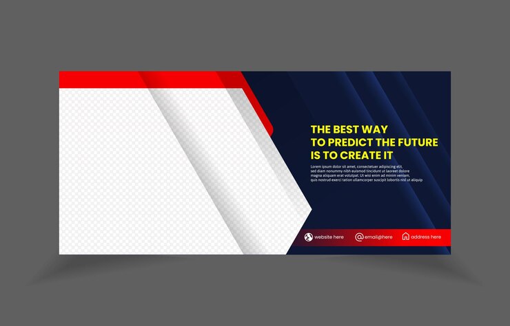 Vetor projeto de modelo horizontal de banner bussines com espaço de imagem