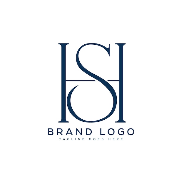 Projeto de modelo vetorial de logotipo de letra SH para marca