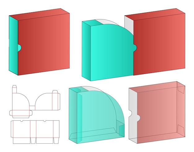 Projeto de molde cortado de embalagem de caixa.