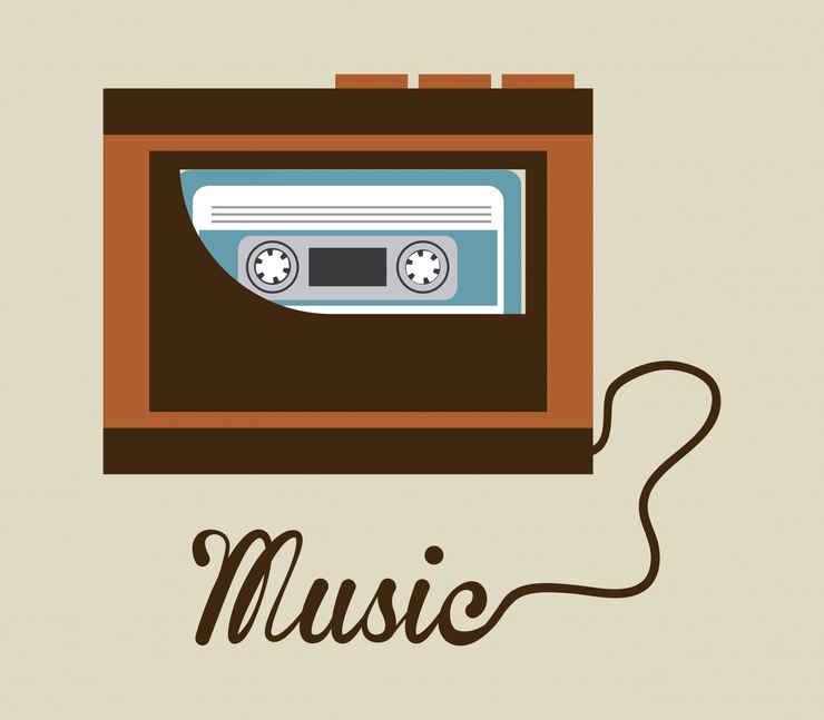 Vetor projeto de música sobre ilustração vetorial de fundo bege