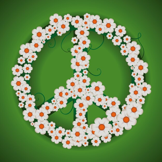 projeto de paz sobre ilustração vetorial de fundo verde