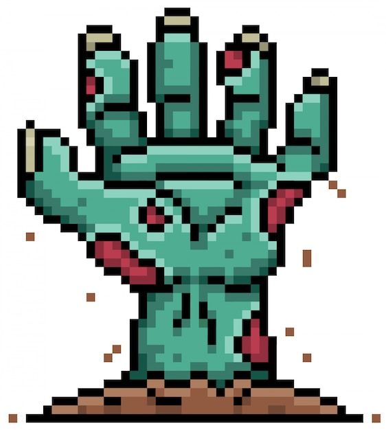 Projeto de pixel de zumbi dos desenhos animados