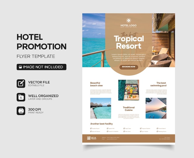 Vetor projeto de promoção de resorts tropicais