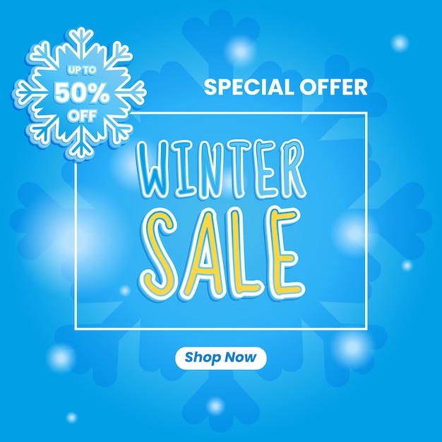projeto de promoção de venda para o inverno. design simples e minimalista com moldura e texto. para pôster, banner