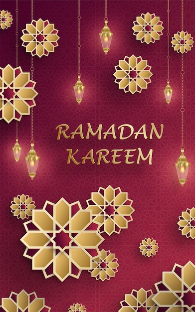 Projeto de ramadan kareem no fundo islâmico