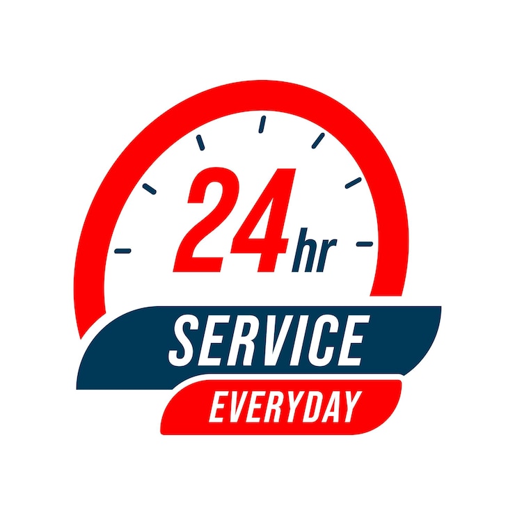 Vetor projeto de serviço vetorial de 24 horas e 7 dias