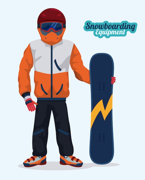 Vetor projeto de snowboard, ilustração vetorial.