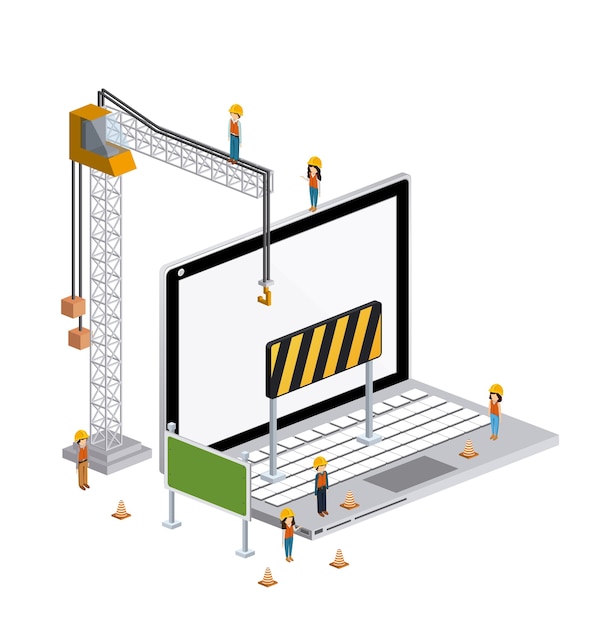 Vetor projeto de tecnologia de isometrics