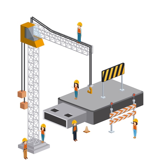 Vetor projeto de tecnologia de isometrics