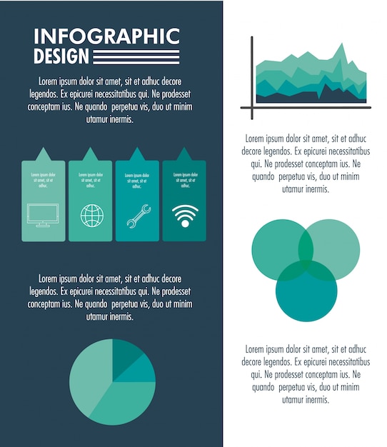 Projeto de tecnologia infográfico em cores azuis e brancas