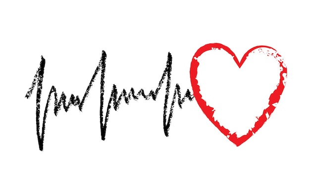 Projeto de textura médica com diagrama de ekg e forma de coração