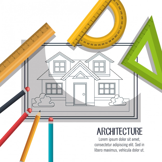 Vetor projeto de trabalho arquitetônico