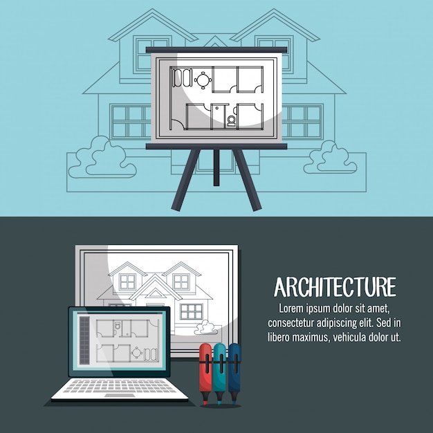 Vetor projeto de trabalho arquitetônico