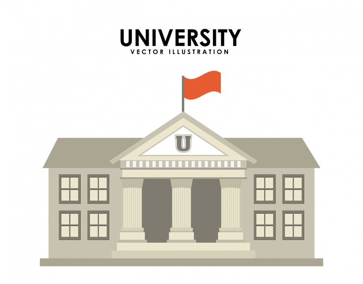 Vetor projeto de universidade sobre ilustração vetorial de fundo branco