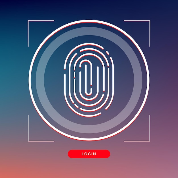 Projeto de vetor de impressão digital de varredura segura conceitos de cibersegurança e privacidade
