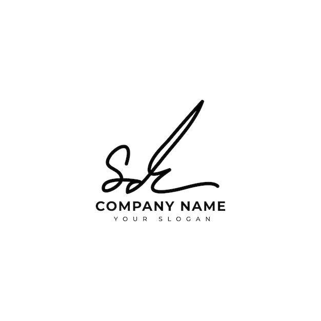 Vetor projeto de vetor de logotipo de assinatura inicial sd