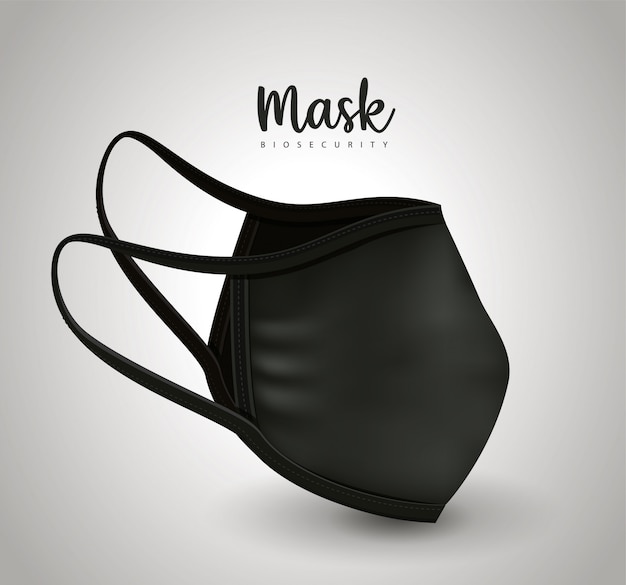 Projeto de vetor de máscara preta médica