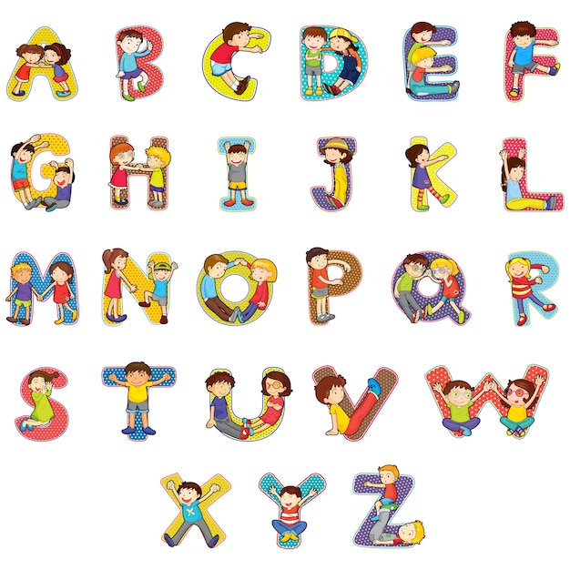 Vetor projeto do alfabeto colorido