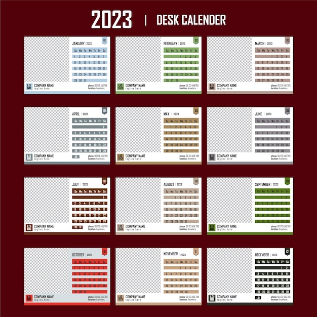 Vetor projeto do calendário 2023