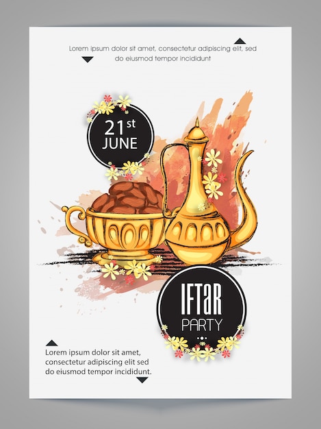 Projeto do cartaz do partido do iftar