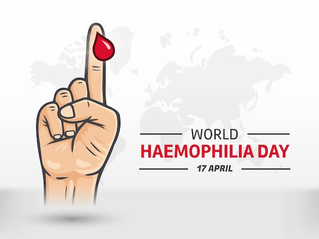 Projeto do conceito do dia mundial da hemofilia aumentar a conscientização sobre doenças sanguíneas, doença de von willebrand e outros distúrbios hemorrágicos hereditários